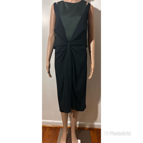 Balenciaga front drape dress with green top insert - Picture 1 of 7